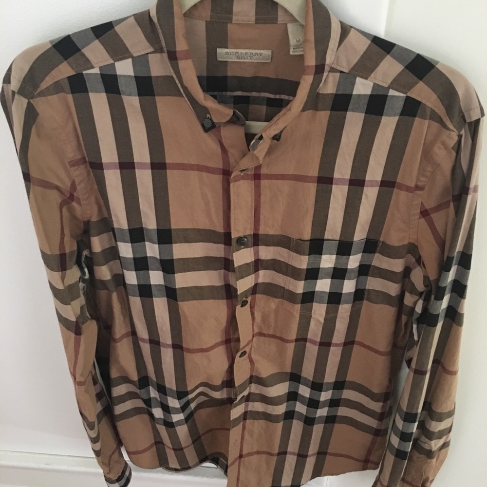 Burberry Brit Mens Medium Check Pattern Shirt
